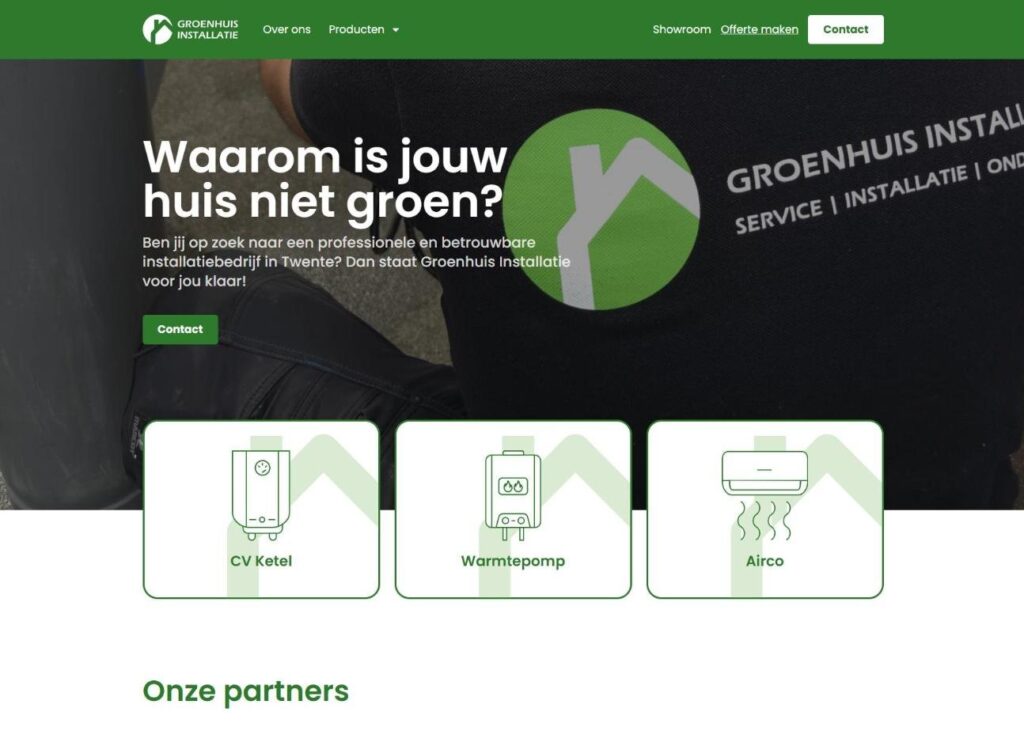 Homepage van Groenhuis Installatie