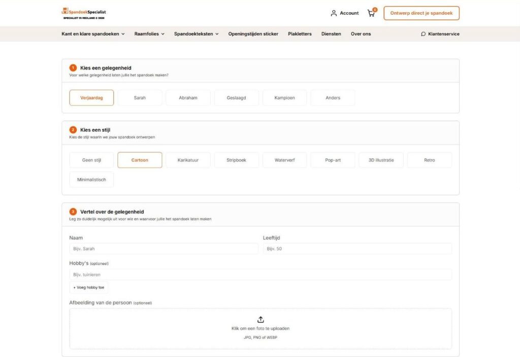 AI-ontwerptool van Spandoekspecialist
